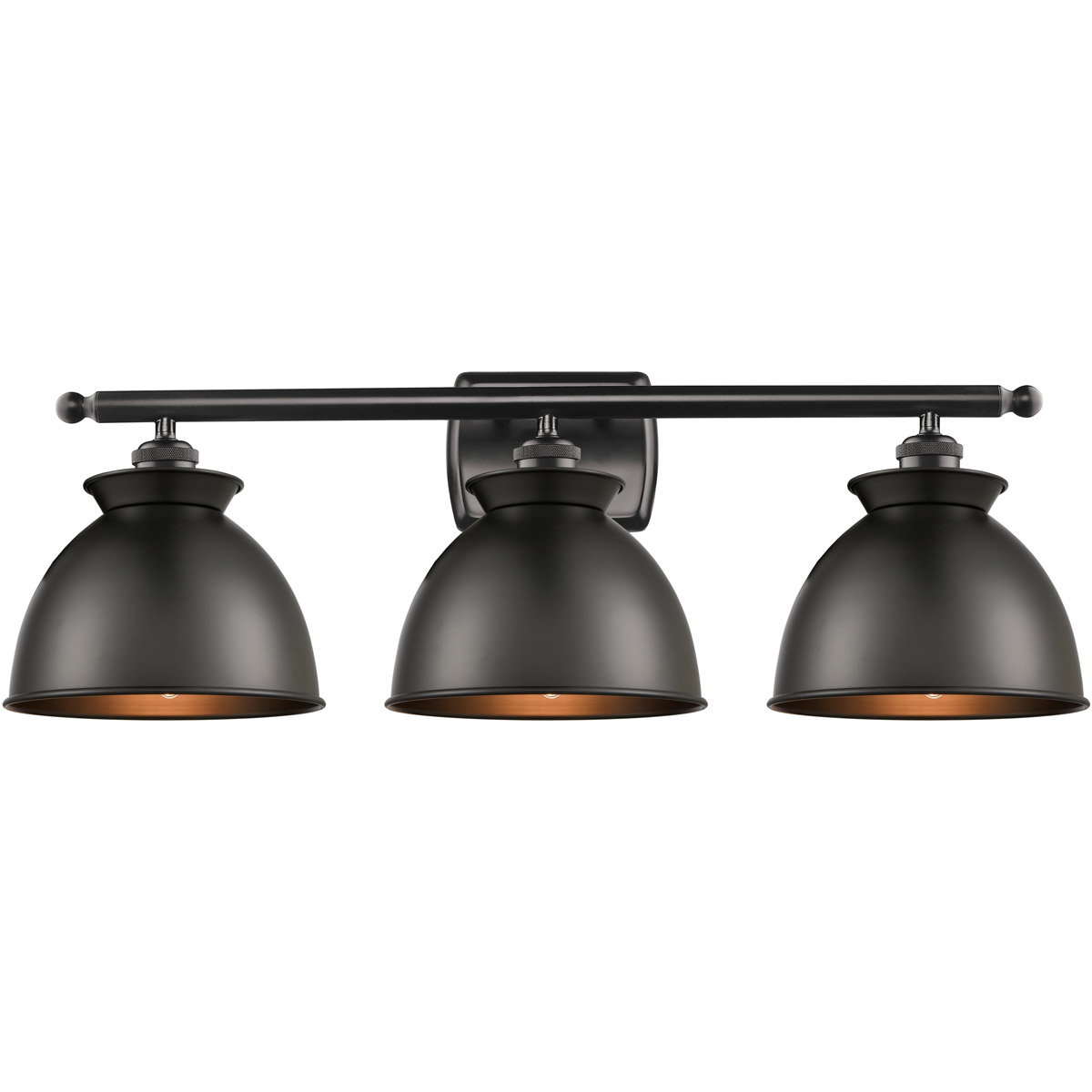 Innovations Lighting 516-3W-PN-M14-BK Ballston Adirondack 3 Light 28 inch Polished Nickel Bath Vanity Light Wall Light in Incandescent, Matte Black, B
