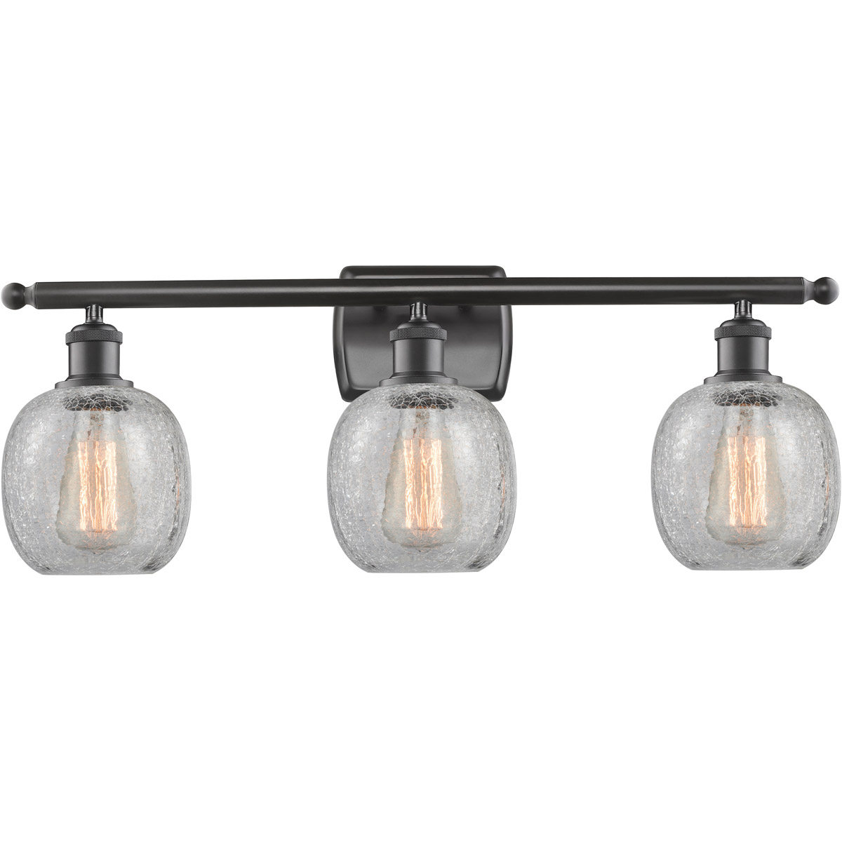 Innovations Lighting 516-3W-OB-G105 Ballston Belfast 3 Light 26 inch Oil Rubbed Bronze Bath Vanity Light Wall Light in Clear Crackle Glass, Ballston