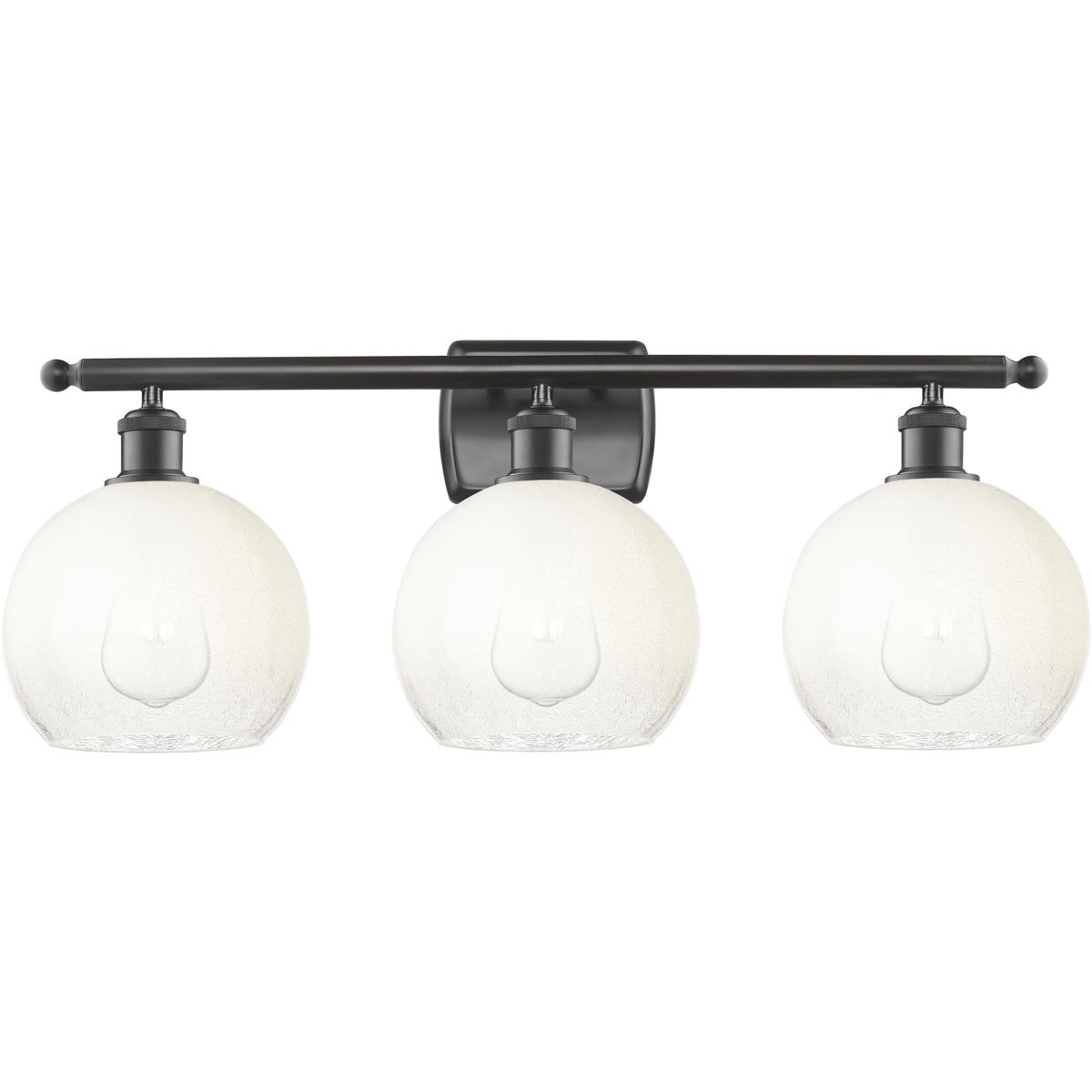 Innovations Lighting 516-3W-OB-G483-8OP Ballston Brookhaven Globe 3 Light 28 inch Oil Rubbed Bronze Bath Vanity Light Wall Light in Opal Glass
