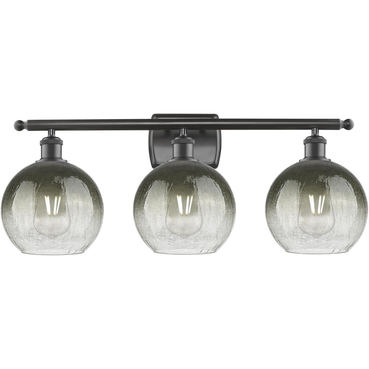 Innovations Lighting 516-3W-OB-G483-8SL Ballston Brookhaven Globe 3 Light 28 inch Oil Rubbed Bronze Bath Vanity Light Wall Light in Slate Glass