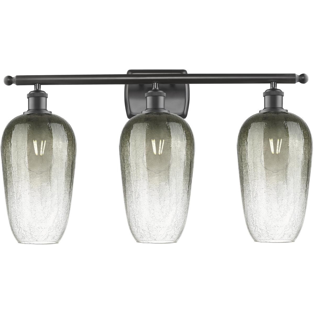Innovations Lighting 516-3W-OB-G484-7SL Ballston Brookhaven Flute 3 Light 27 inch Oil Rubbed Bronze Bath Vanity Light Wall Light in Slate Glass