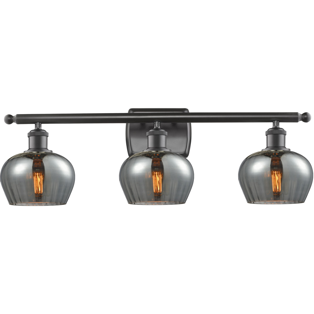 Innovations Lighting 516-3W-OB-G93 Ballston Fenton 3 Light 26 inch Oil Rubbed Bronze Bath Vanity Light Wall Light in Plated Smoke Glass, Ballston