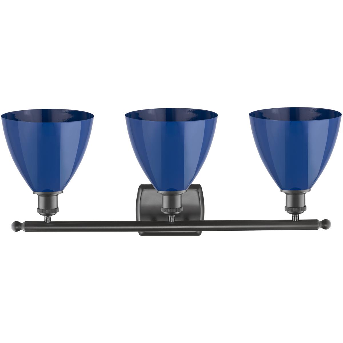 Innovations Lighting Bruno Marashlian Plymouth Dome 27 Inch 3 Light Bath Vanity Light Plymouth Dome - 516-3W-OB-MBD-75-BL - Modern Contemporary