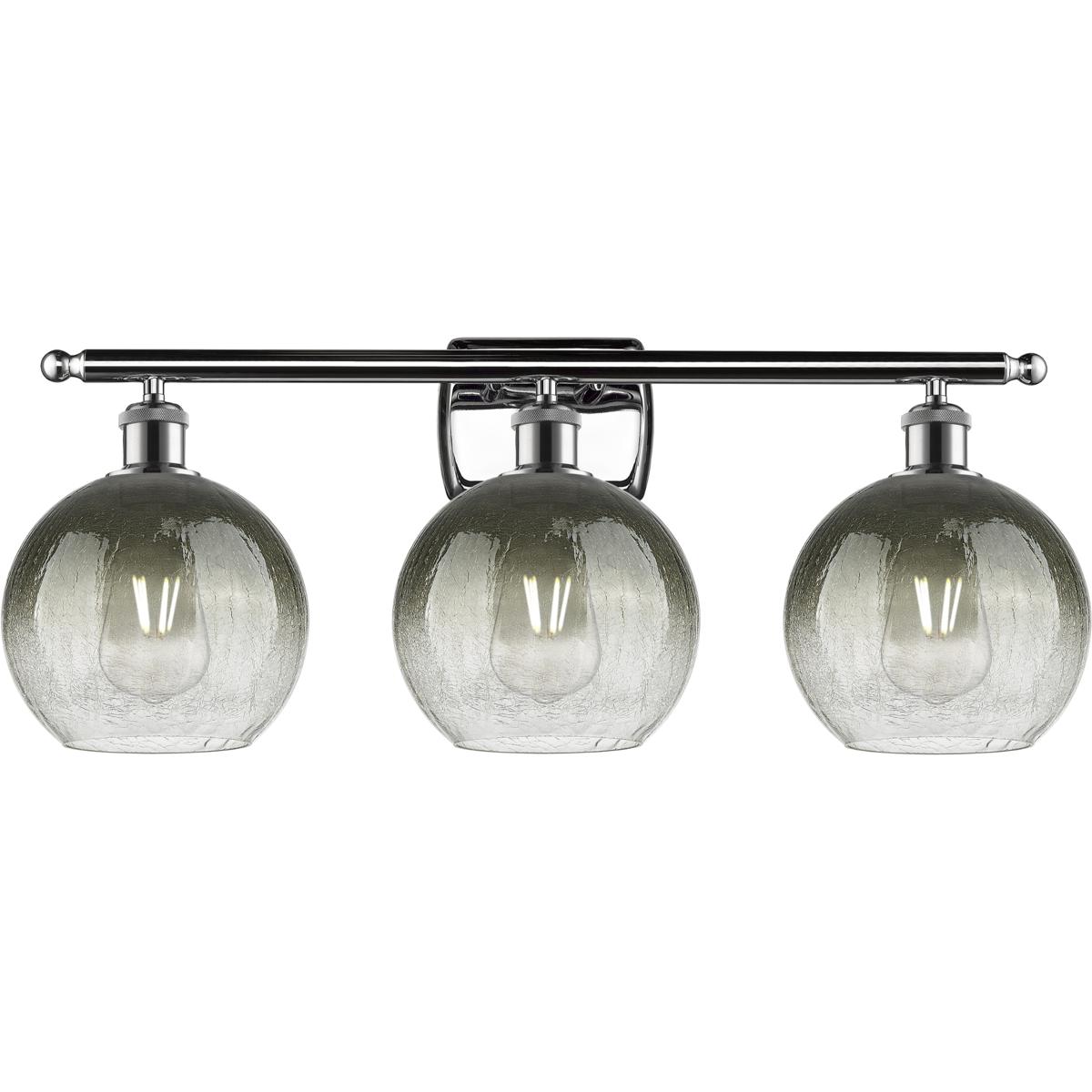 Innovations Lighting 516-3W-PC-G483-8SL Ballston Brookhaven Globe 3 Light 28 inch Polished Chrome Bath Vanity Light Wall Light in Slate Glass
