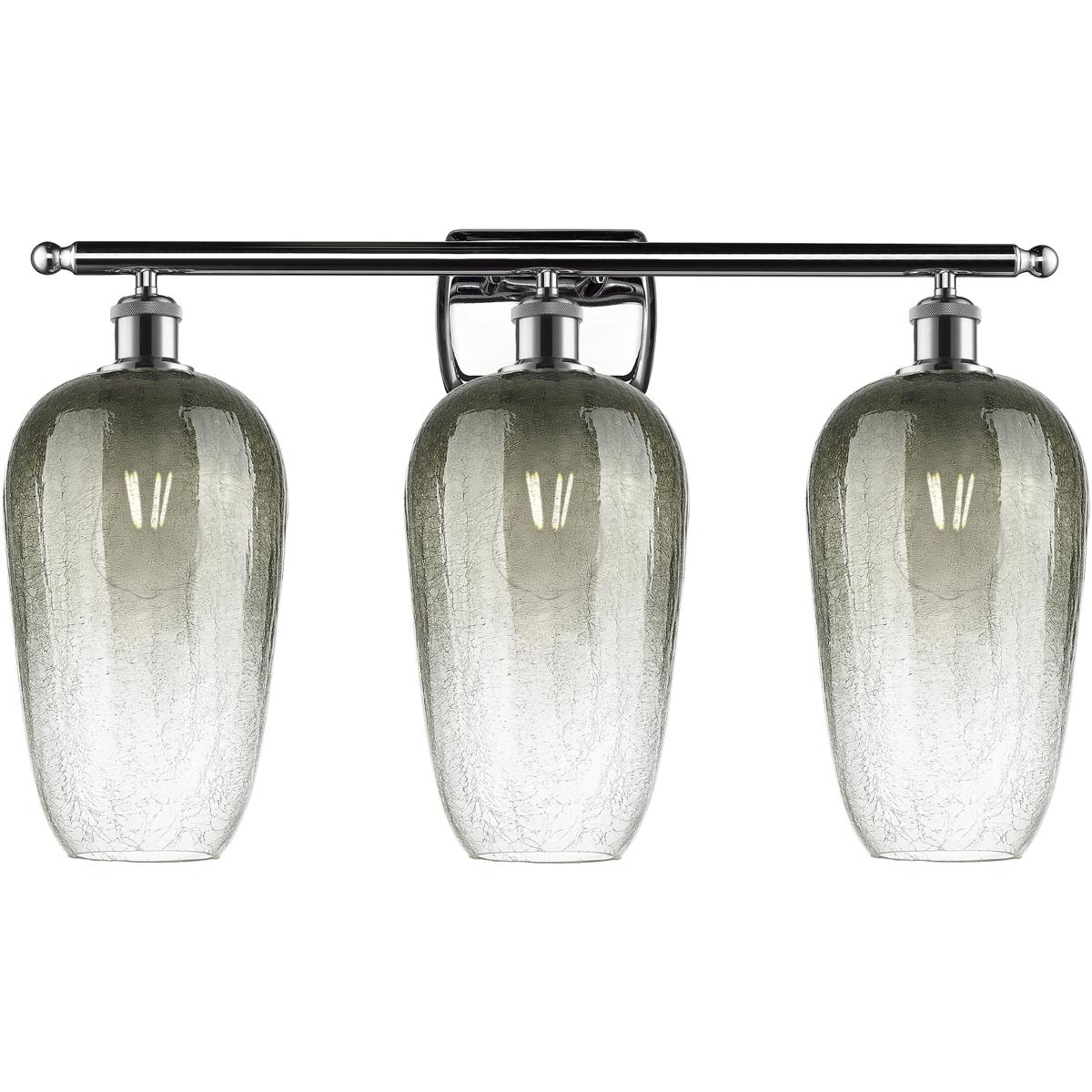Innovations Lighting 516-3W-PC-G484-7SL Ballston Brookhaven Flute 3 Light 27 inch Polished Chrome Bath Vanity Light Wall Light in Slate Glass