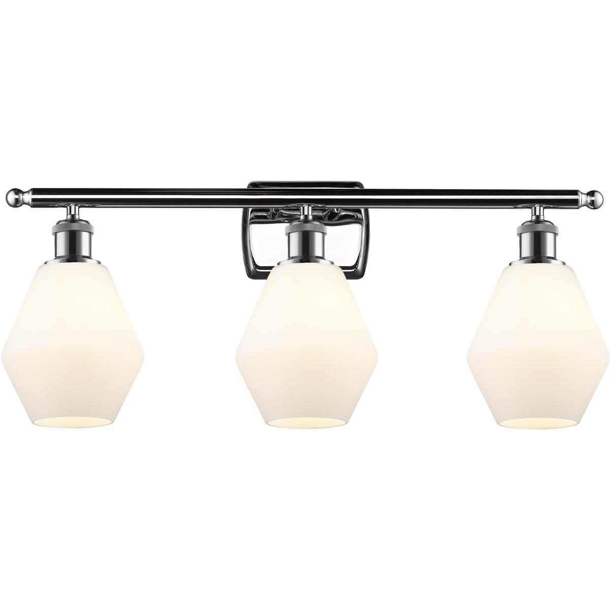 Innovations Lighting 516-3W-PC-G651-6 Ballston Cindyrella 3 Light 26 inch Polished Chrome Bath Vanity Light Wall Light in Incandescent, Matte White Gl
