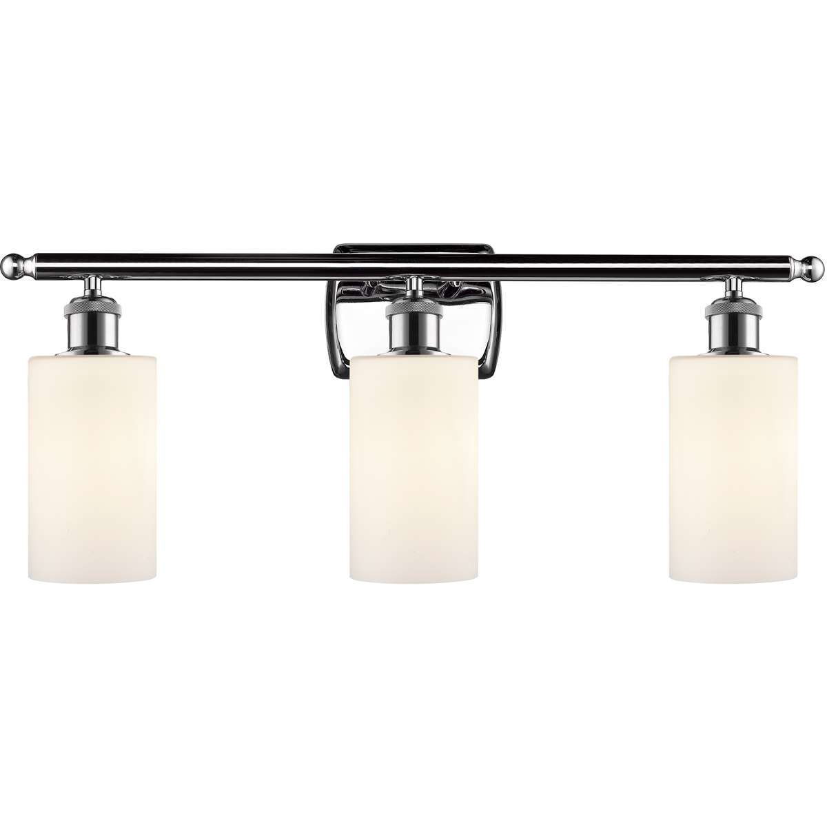 Innovations Lighting 516-3W-PC-G801 Ballston Clymer 3 Light 26 inch Polished Chrome Bath Vanity Light Wall Light in Matte White Glass, Ballston