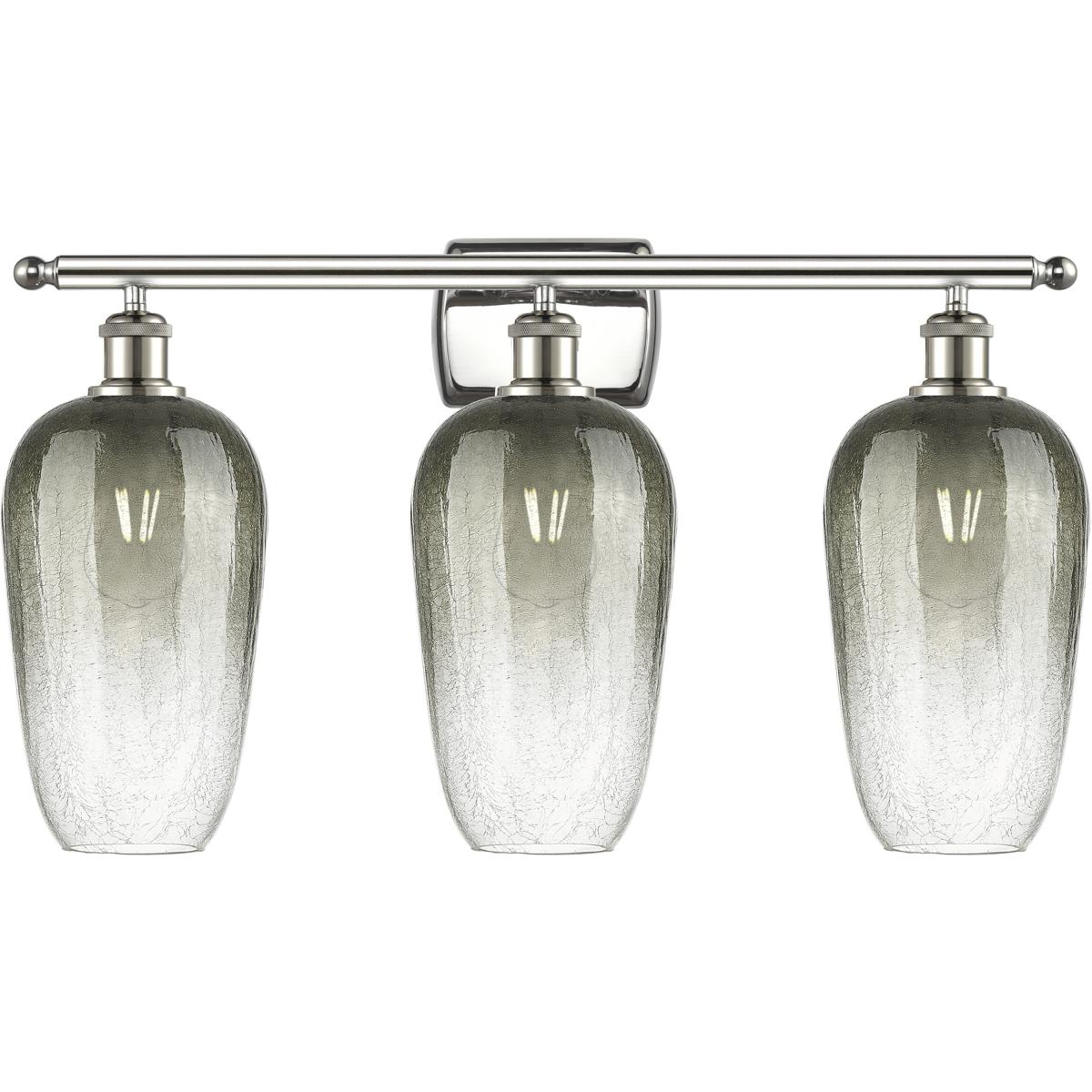 Innovations Lighting 516-3W-PN-G484-7SL Ballston Brookhaven Flute 3 Light 27 inch Polished Nickel Bath Vanity Light Wall Light in Slate Glass