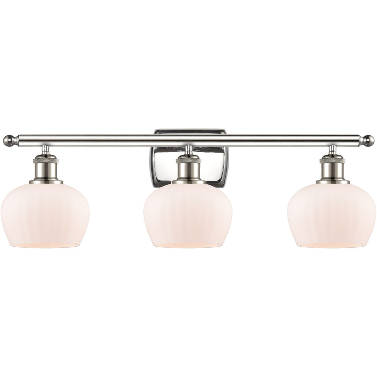 Innovations Lighting 516-3W-PN-G91 Ballston Fenton 3 Light 26 inch Polished Nickel Bath Vanity Light Wall Light in Matte White Glass, Ballston