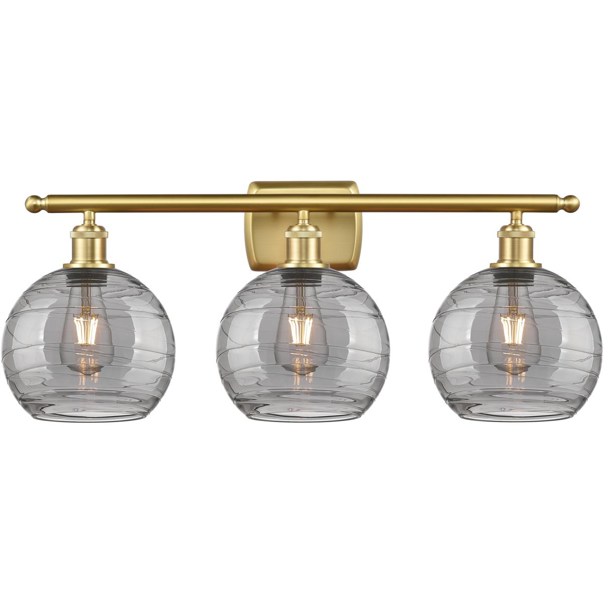Innovations Lighting Athens Deco Swirl 28 Inch 3 Light Bath Vanity Light Athens Deco Swirl - 516-3W-SG-G1213-8SM - Industrial