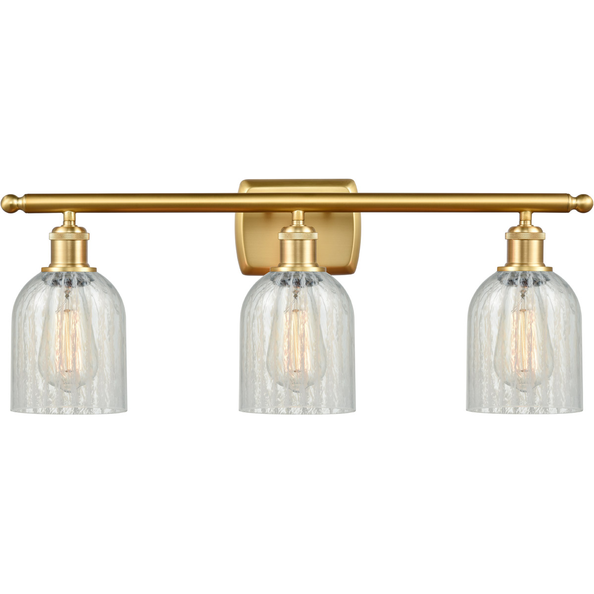 Innovations Lighting 516-3W-SG-G2511 Ballston Caledonia 3 Light 26 inch Satin Gold Bath Vanity Light Wall Light in Mouchette Glass, Ballston