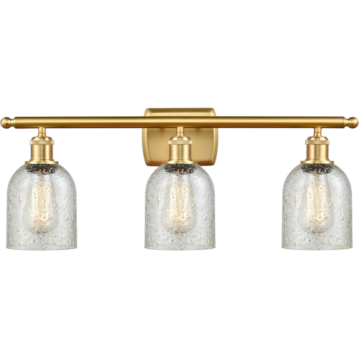 Innovations Lighting 516-3W-SG-G259 Ballston Caledonia 3 Light 26 inch Satin Gold Bath Vanity Light Wall Light in Mica Glass, Ballston