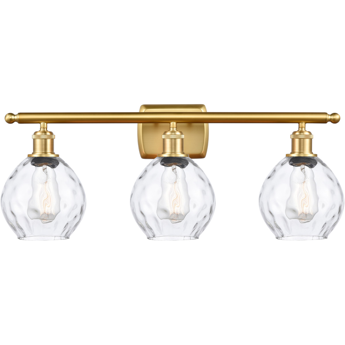 Innovations Lighting 516-3W-SG-G362-LED Ballston Small Waverly LED 26 inch Satin Gold Bath Vanity Light Wall Light, Ballston