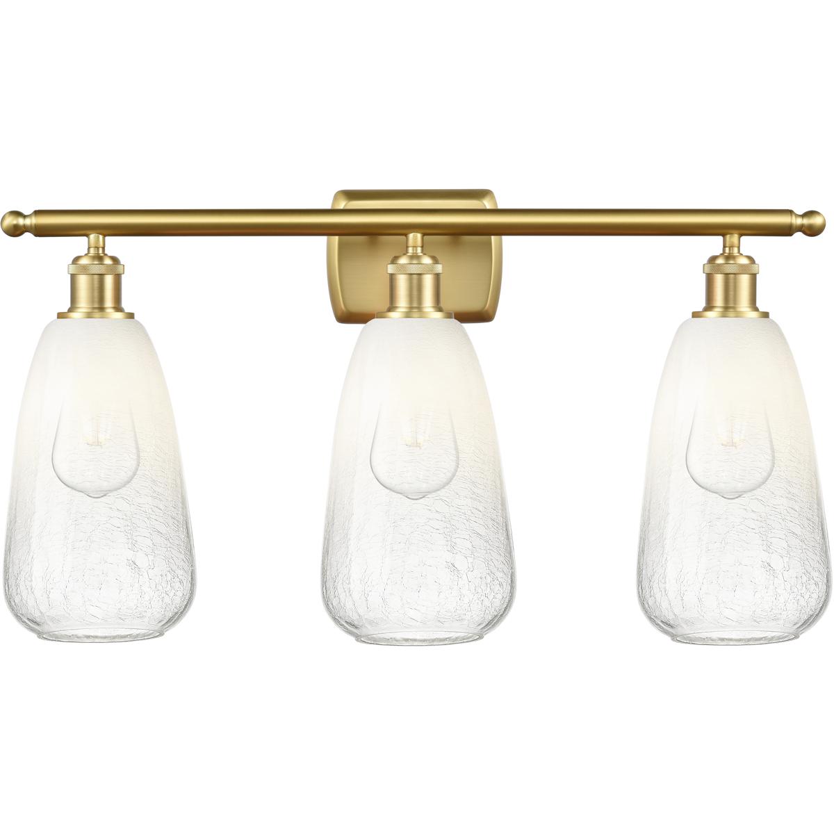 Innovations Lighting 516-3W-SG-G480-6OP Ballston Brookhaven Almond 3 Light 26 inch Satin Gold Bath Vanity Light Wall Light in Opal Glass