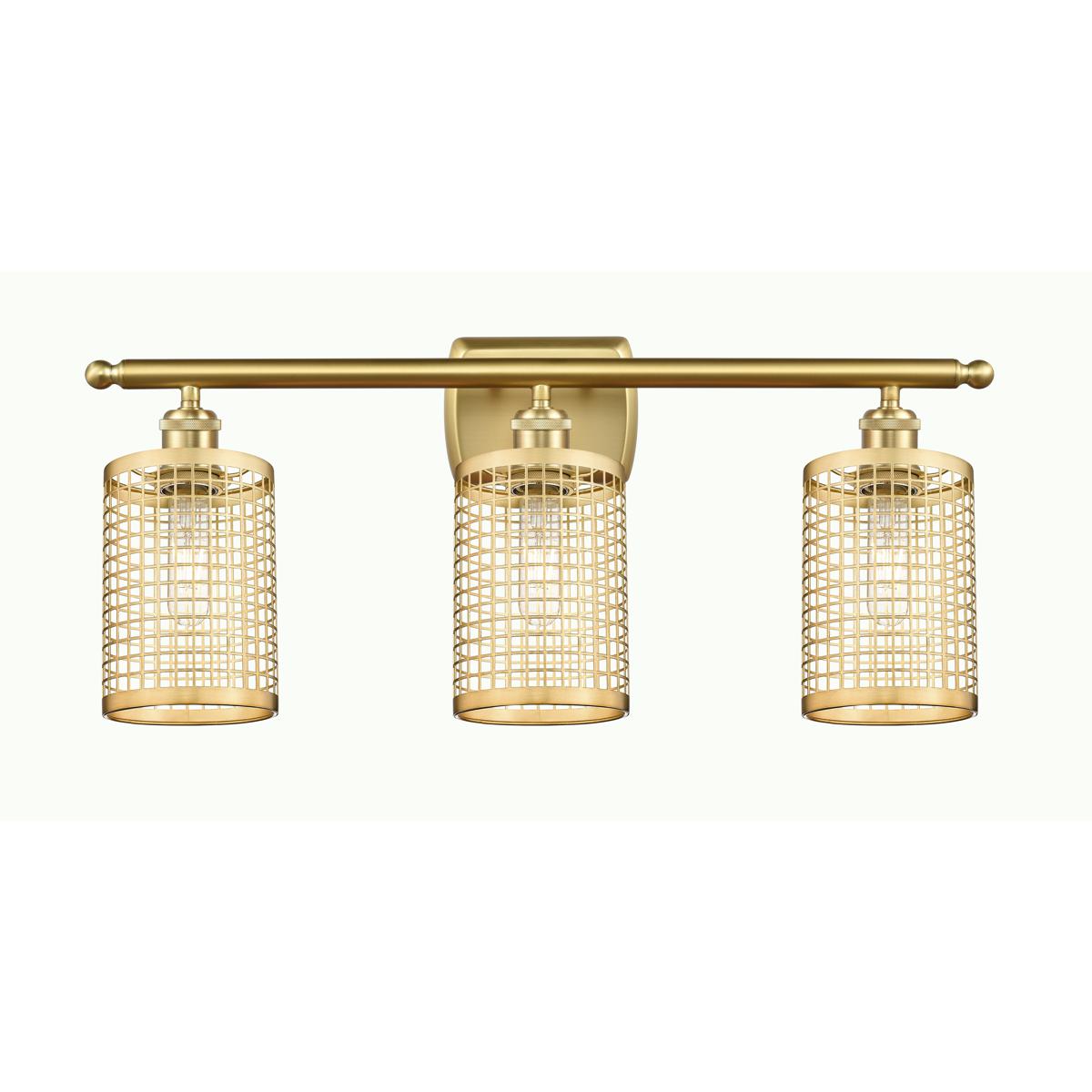 Innovations Lighting 516-3W-SG-M18-SG Nestbrook 3 Light 26 inch Satin Gold Bath Vanity Light Wall Light