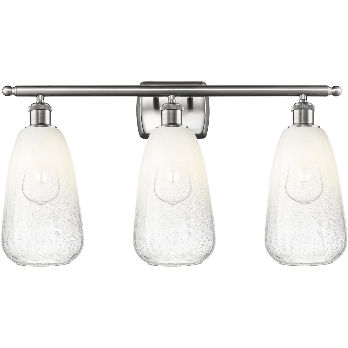 Innovations Lighting 516-3W-SN-G480-6OP Ballston Brookhaven Almond 3 Light 26 inch Brushed Satin Nickel Bath Vanity Light Wall Light in Opal Glass