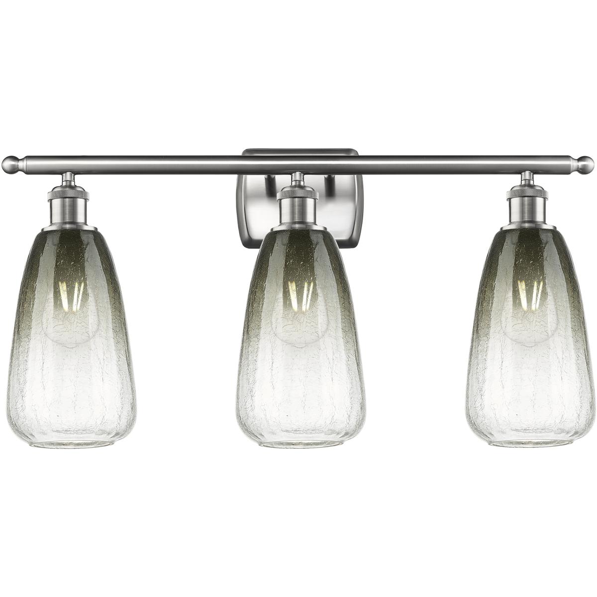 Innovations Lighting 516-3W-SN-G480-6SL Ballston Brookhaven Almond 3 Light 26 inch Brushed Satin Nickel Bath Vanity Light Wall Light in Slate Glass