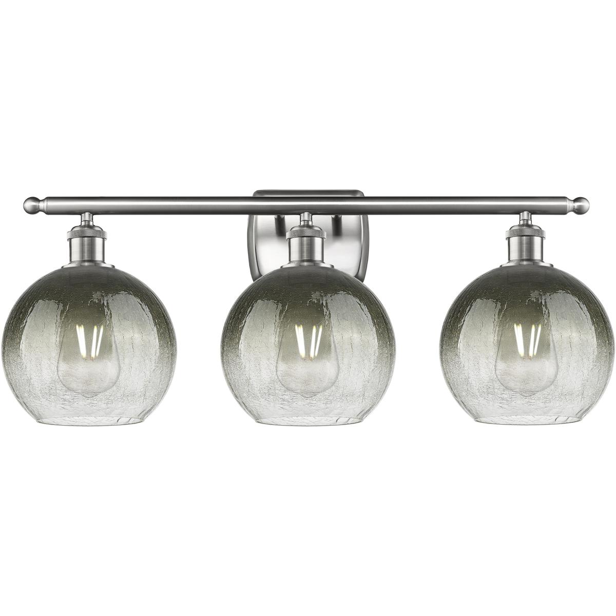 Innovations Lighting 516-3W-SN-G483-8SL Ballston Brookhaven Globe 3 Light 28 inch Brushed Satin Nickel Bath Vanity Light Wall Light in Slate Glass