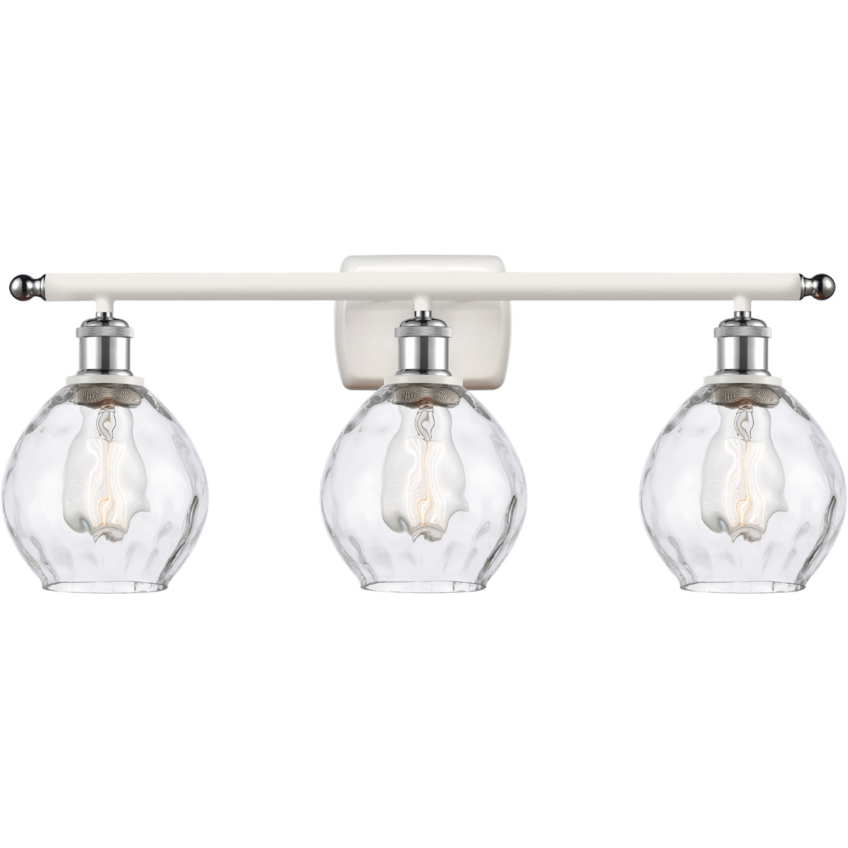 Innovations Lighting 516-3W-WPC-G362 Ballston Small Waverly 3 Light 26 inch White and Polished Chrome Bath Vanity Light Wall Light, Ballston