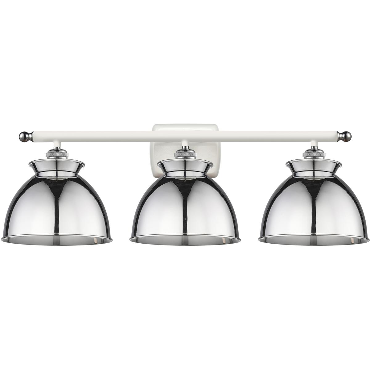 Innovations Lighting 516-3W-WPC-M14-PC Adirondack 3 Light 28 inch White and Polished Chrome Bath Vanity Light Wall Light