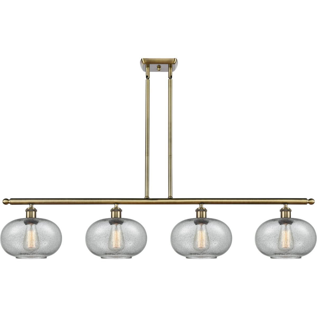 Innovations Lighting 516-4I-AB-G247 Ballston Gorham 4 Light 48 inch Antique Brass Island Light Ceiling Light in Charcoal Glass, Ballston