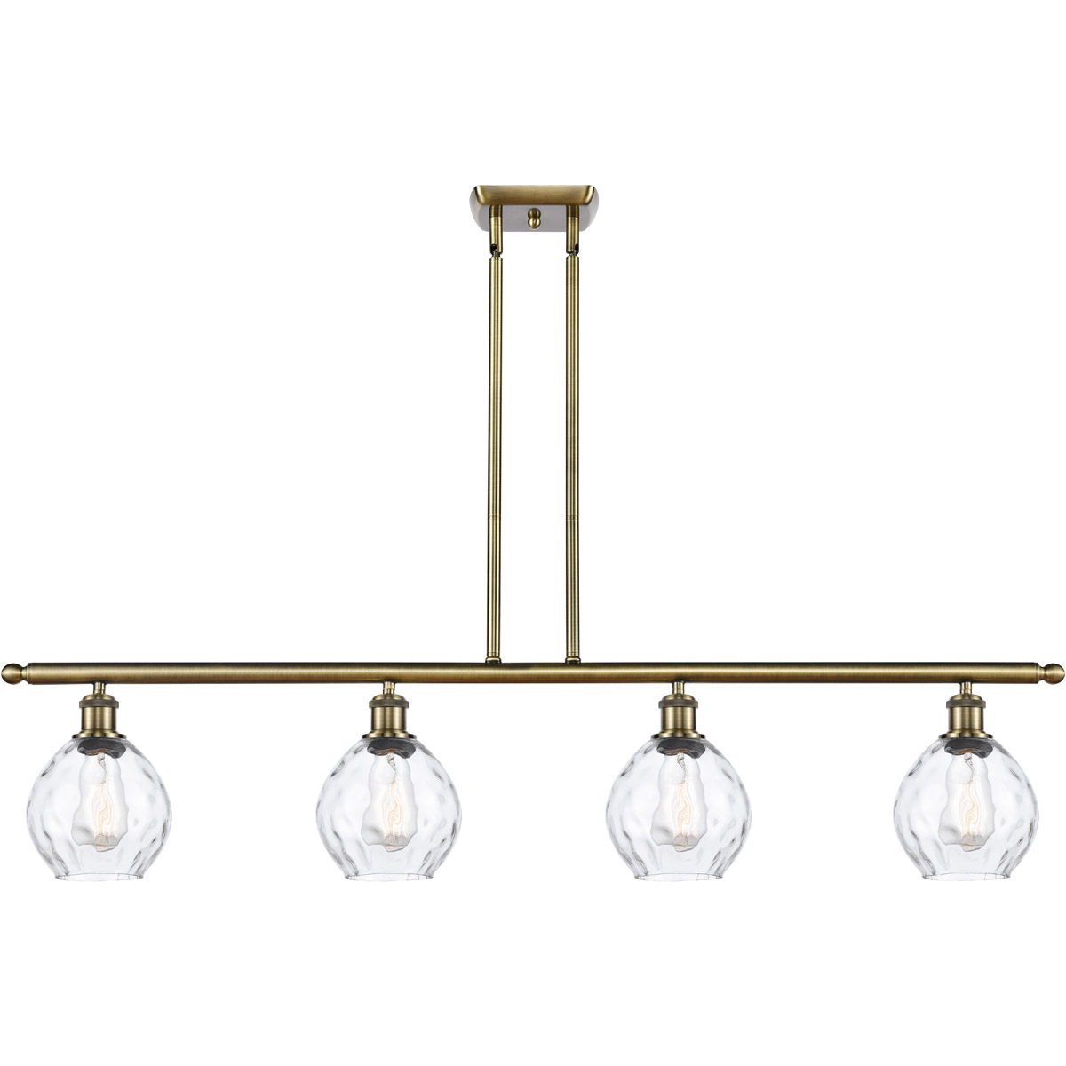 Innovations Lighting 516-4I-AB-G362-LED Ballston Small Waverly LED 48 inch Antique Brass Island Light Ceiling Light, Ballston