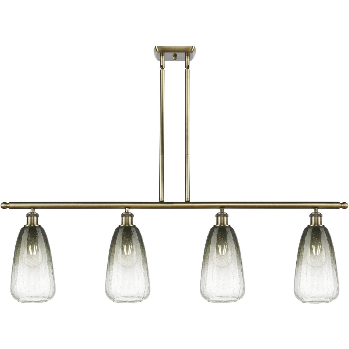 Innovations Lighting 516-4I-AB-G480-6SL Ballston Brookhaven Almond Island Light Ceiling Light in Antique Brass, Slate Glass