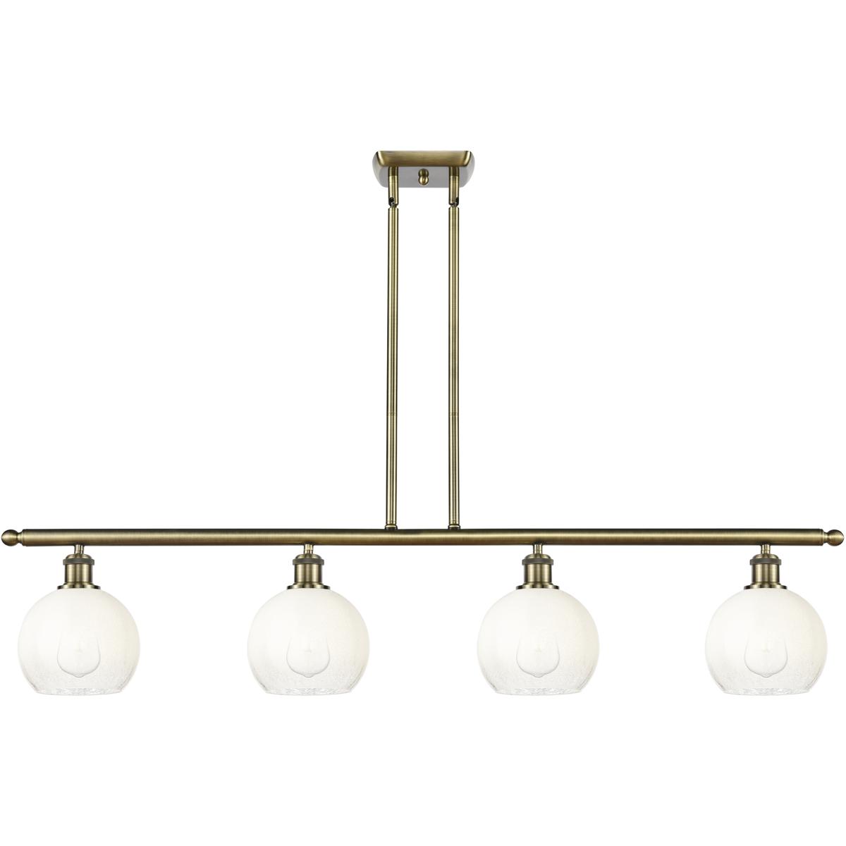 Innovations Lighting 516-4I-AB-G483-8OP Ballston Brookhaven Globe Island Light Ceiling Light in Antique Brass, Opal Glass