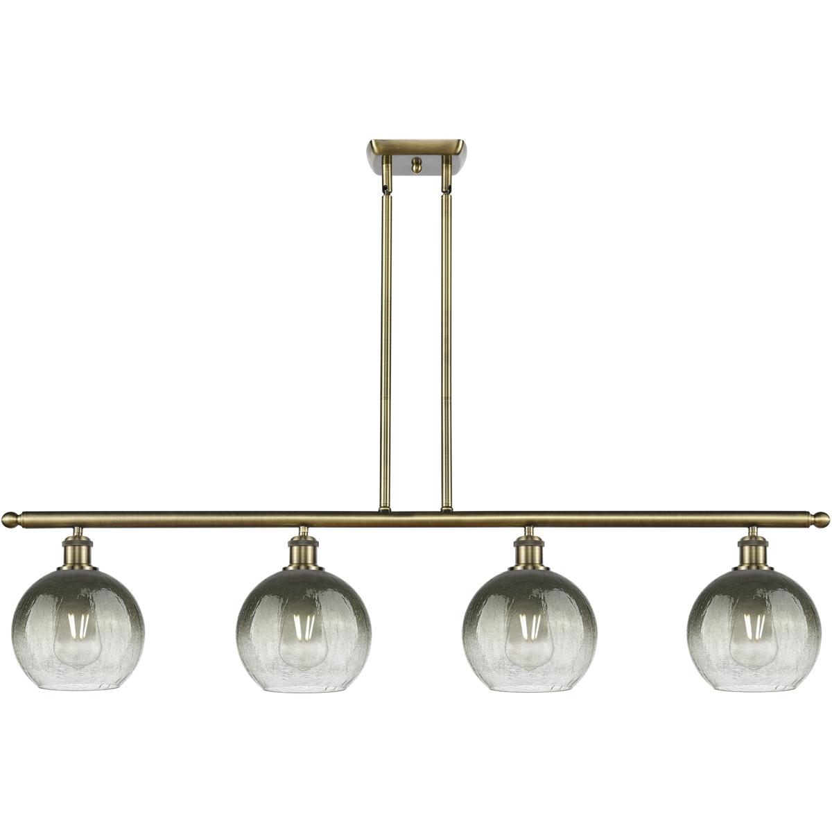 Innovations Lighting 516-4I-AB-G483-8SL Ballston Brookhaven Globe Island Light Ceiling Light in Antique Brass, Slate Glass