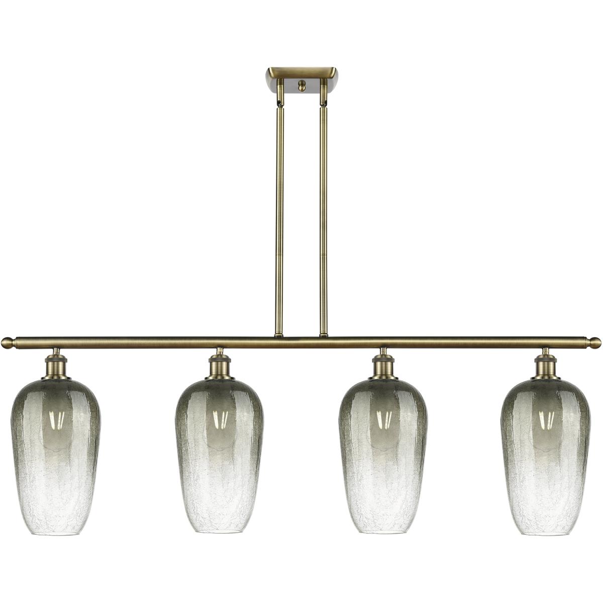 Innovations Lighting 516-4I-AB-G484-7SL Ballston Brookhaven Flute Island Light Ceiling Light in Antique Brass, Slate Glass