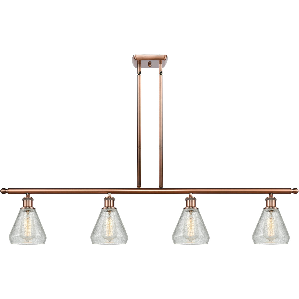 Innovations Lighting 516-4I-AC-G275-LED Ballston Conesus LED 48 inch Antique Copper Island Light Ceiling Light, Ballston