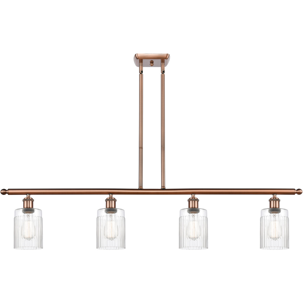 Innovations Lighting 516-4I-AC-G342 Ballston Hadley 4 Light 48 inch Antique Copper Island Light Ceiling Light in Clear Glass, Ballston