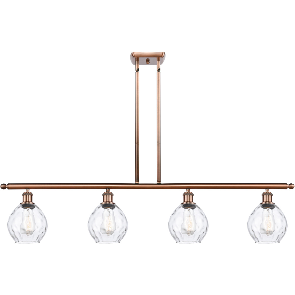 Innovations Lighting 516-4I-AC-G362-LED Ballston Small Waverly LED 48 inch Antique Copper Island Light Ceiling Light, Ballston