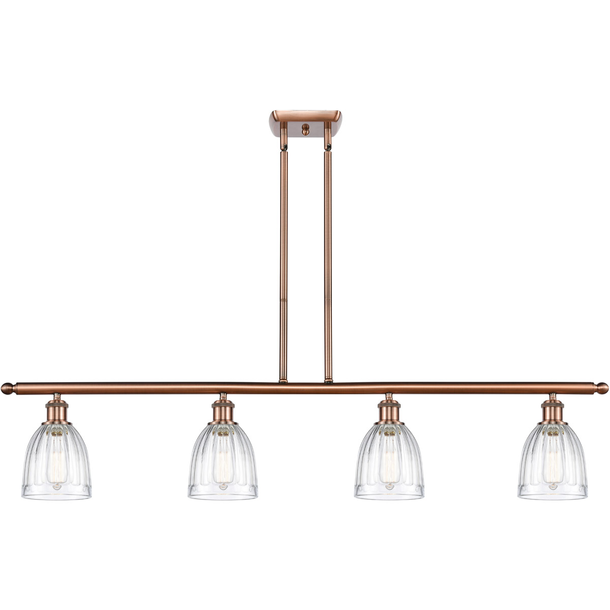 Innovations Lighting 516-4I-AC-G442-LED Ballston Brookfield LED 48 inch Antique Copper Island Light Ceiling Light in Clear Glass, Ballston
