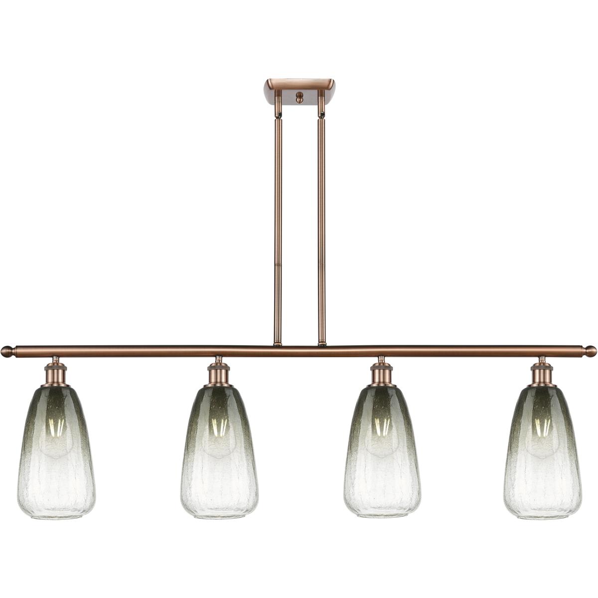 Innovations Lighting 516-4I-AC-G480-6SL Ballston Brookhaven Almond Island Light Ceiling Light in Antique Copper, Slate Glass