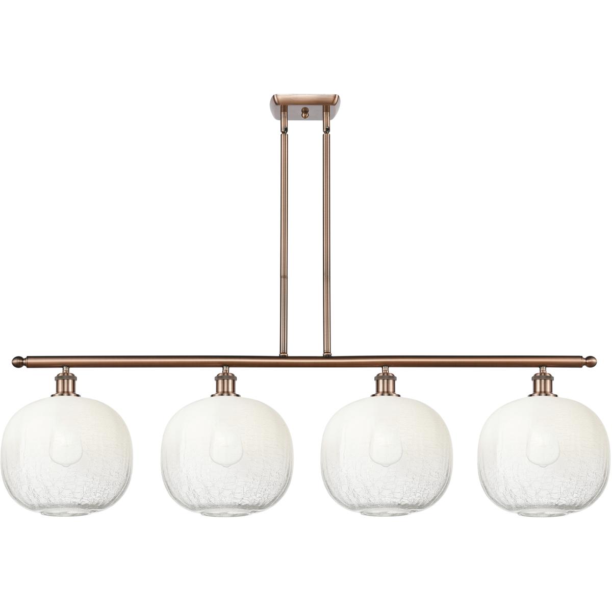 Innovations Lighting 516-4I-AC-G481-10OP Ballston Brookhaven Sphere Island Light Ceiling Light in Antique Copper, Opal Glass