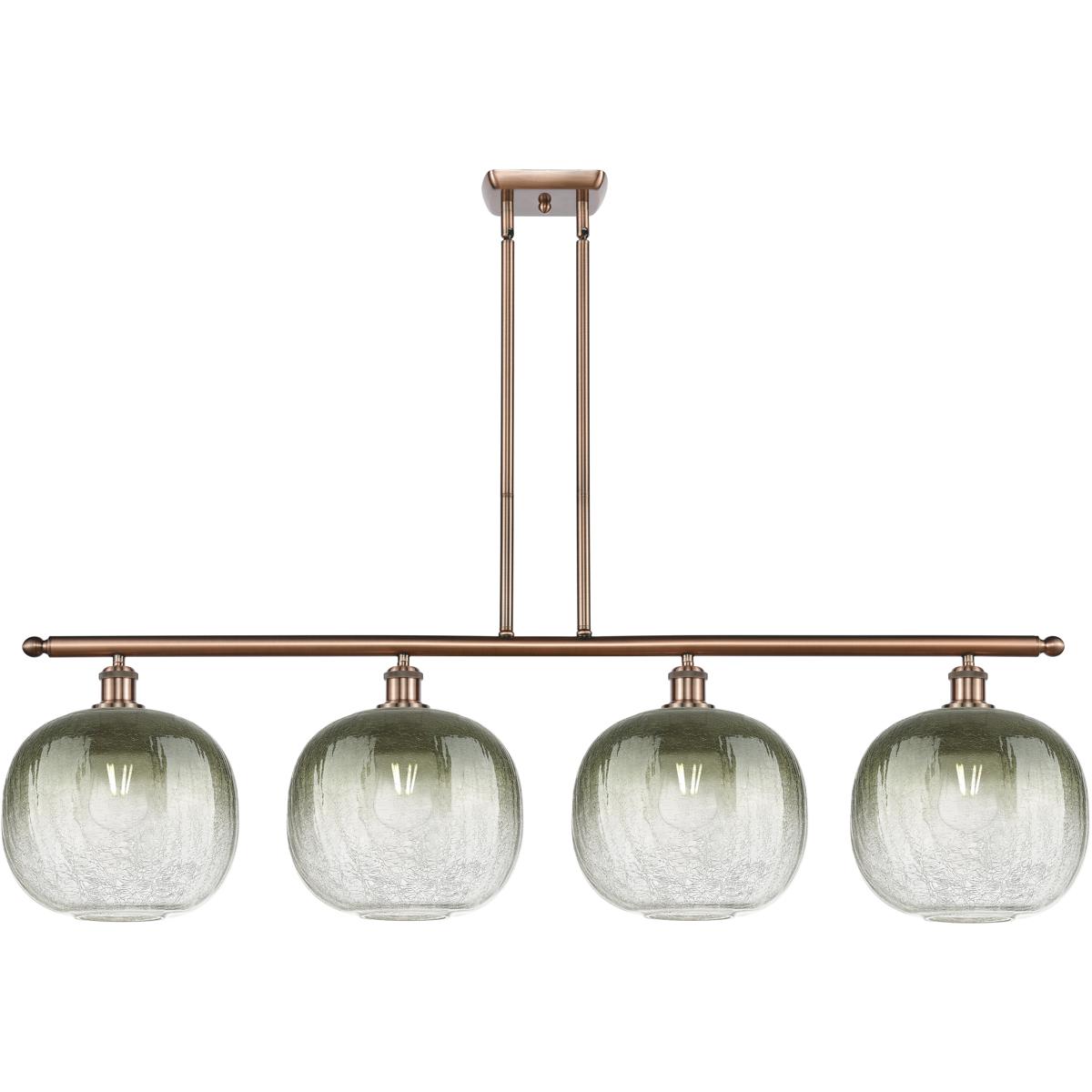 Innovations Lighting 516-4I-AC-G481-10SL Ballston Brookhaven Sphere Island Light Ceiling Light in Antique Copper, Slate Glass