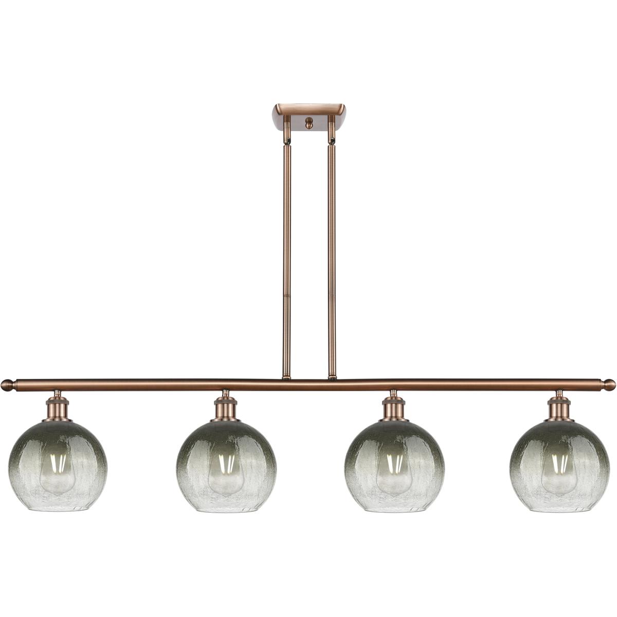 Innovations Lighting 516-4I-AC-G483-8SL Ballston Brookhaven Globe Island Light Ceiling Light in Antique Copper, Slate Glass