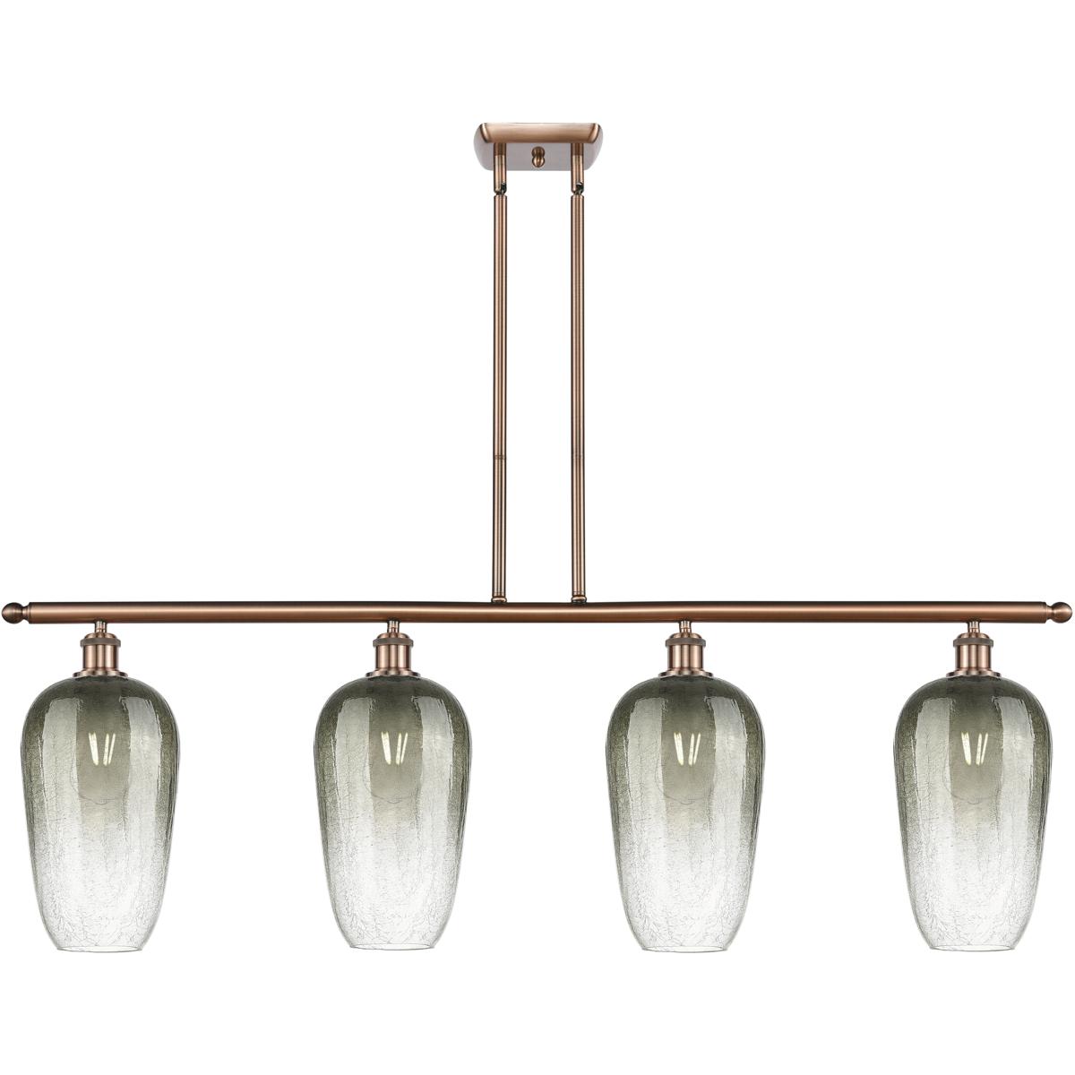 Innovations Lighting 516-4I-AC-G484-7SL Ballston Brookhaven Flute Island Light Ceiling Light in Antique Copper, Slate Glass