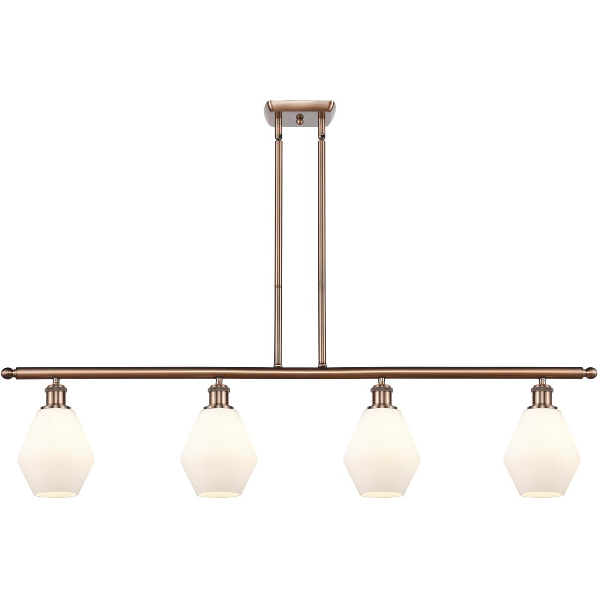 Innovations Lighting 516-4I-AC-G651-6 Ballston Cindyrella 4 Light 48 inch Antique Copper Island Light Ceiling Light in Incandescent, Matte White Glass