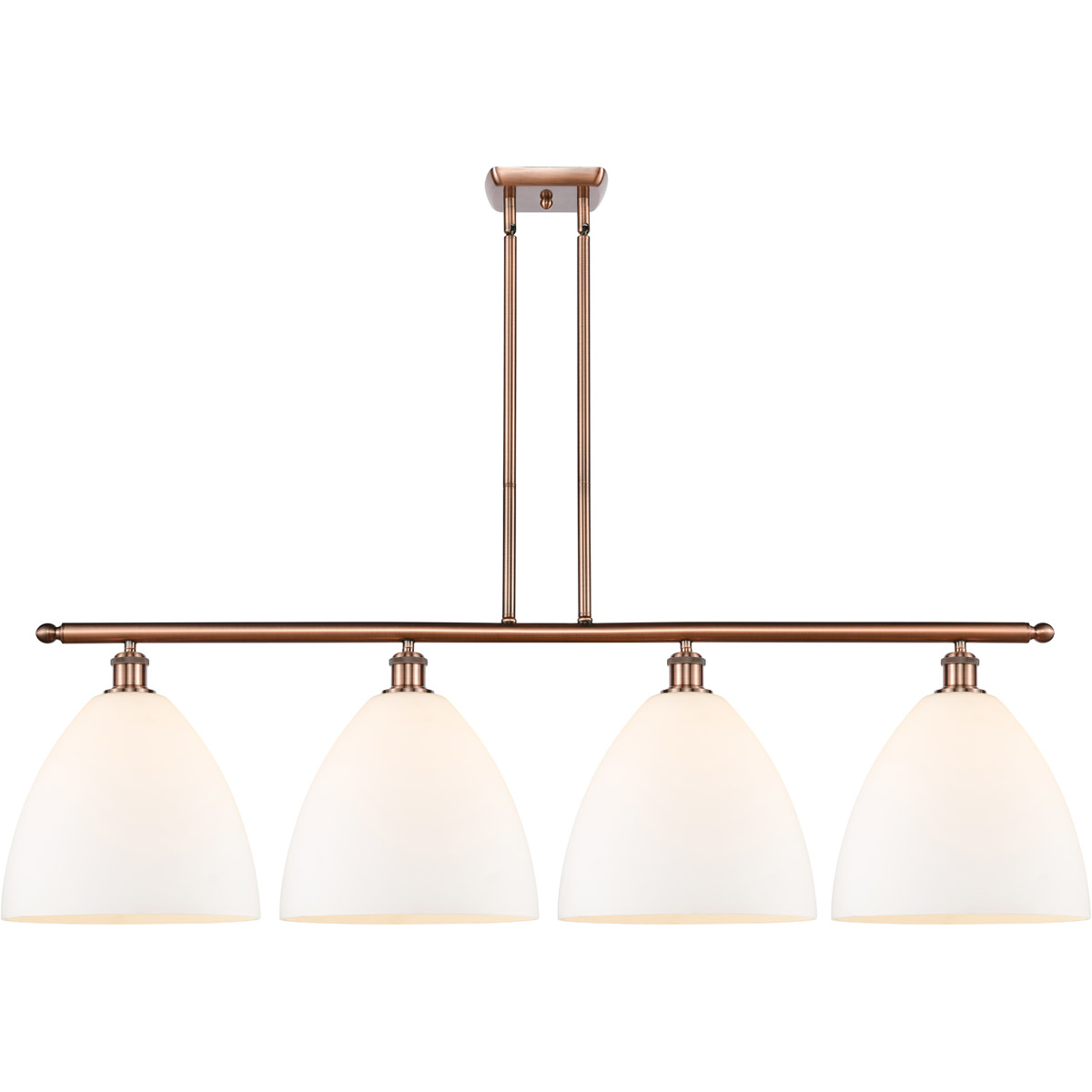 Innovations Lighting 516-4I-AC-GBD-121 Ballston Ballston Dome 4 Light 50 inch Antique Copper Island Light Ceiling Light in Matte White Glass