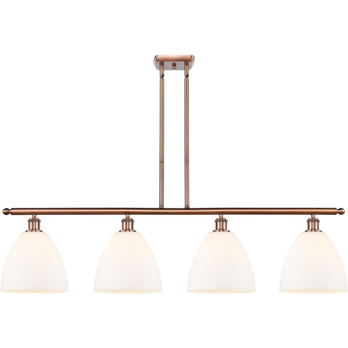 Innovations Lighting 516-4I-AC-GBD-91 Ballston Ballston Dome 4 Light 48 inch Antique Copper Island Light Ceiling Light in Matte White Glass
