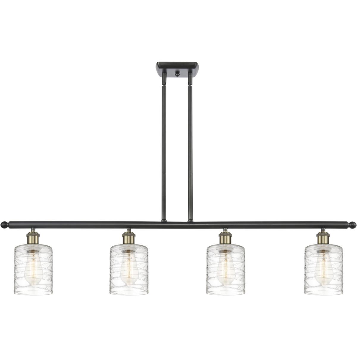 Innovations Lighting 516-4I-BAB-G1113 Ballston Cobbleskill 4 Light 48 inch Black Antique Brass Island Light Ceiling Light