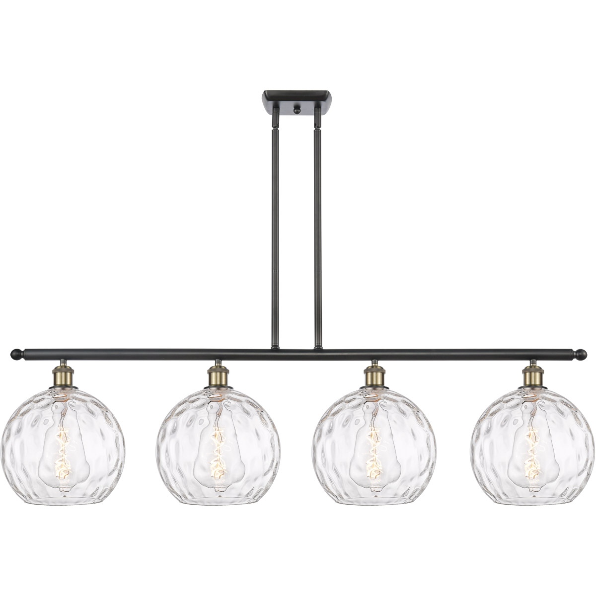 Innovations Lighting Bruno Marashlian Athens Water Glass 48 Inch 4 Light Linear Suspension Light Athens Water Glass - 516-4I-BAB-G1215-10 - Modern Contemporary