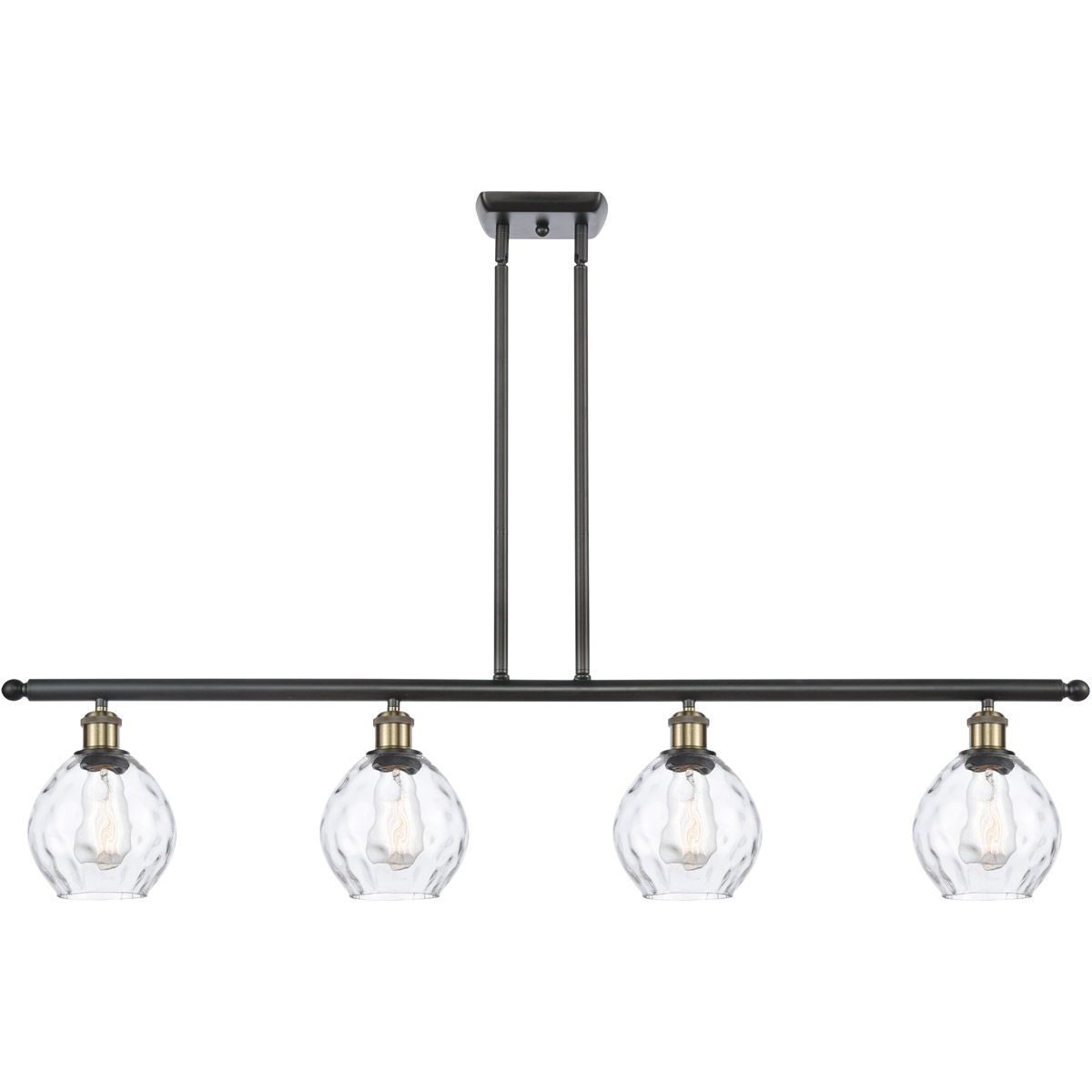 Innovations Lighting 516-4I-BAB-G362 Ballston Small Waverly 4 Light 48 inch Black Antique Brass Island Light Ceiling Light, Ballston