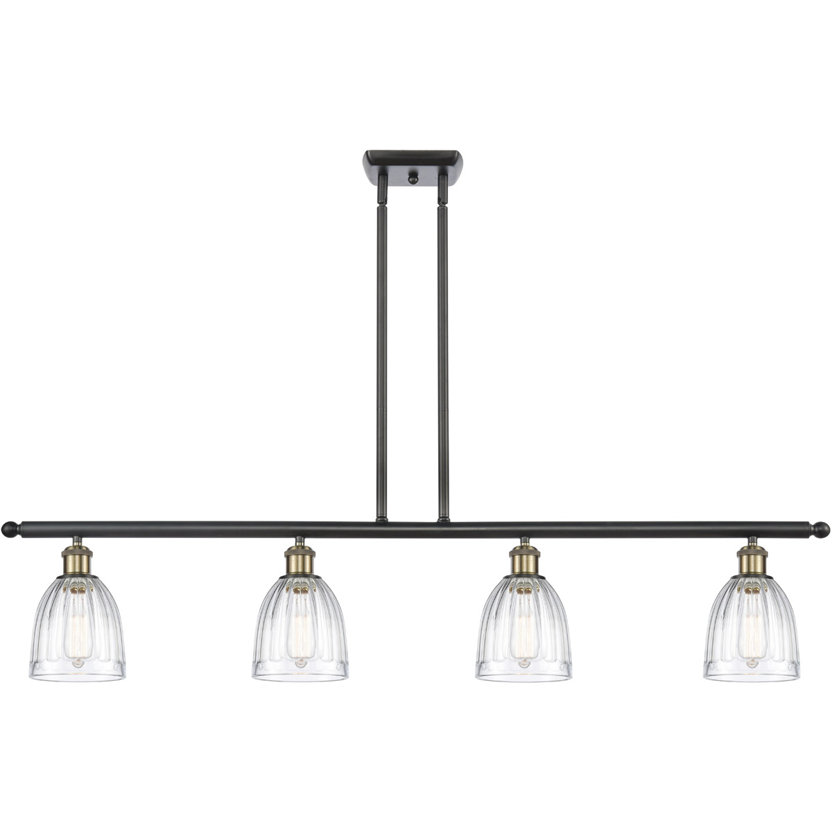 Innovations Lighting 516-4I-BAB-G442 Ballston Brookfield 4 Light 48 inch Black Antique Brass Island Light Ceiling Light in Clear Glass, Ballston