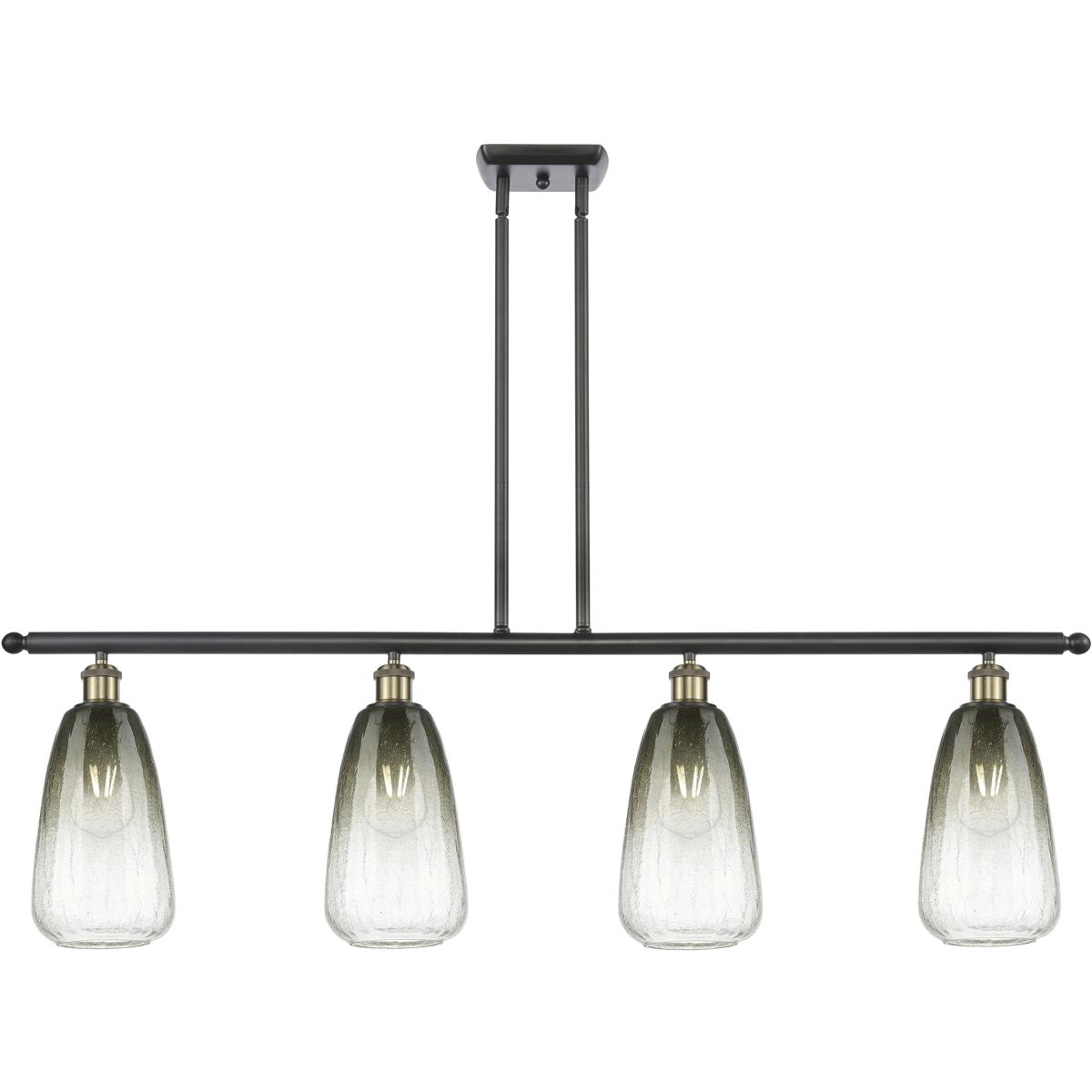 Innovations Lighting 516-4I-BAB-G480-6SL Ballston Brookhaven Almond Island Light Ceiling Light in Black Antique Brass, Slate Glass