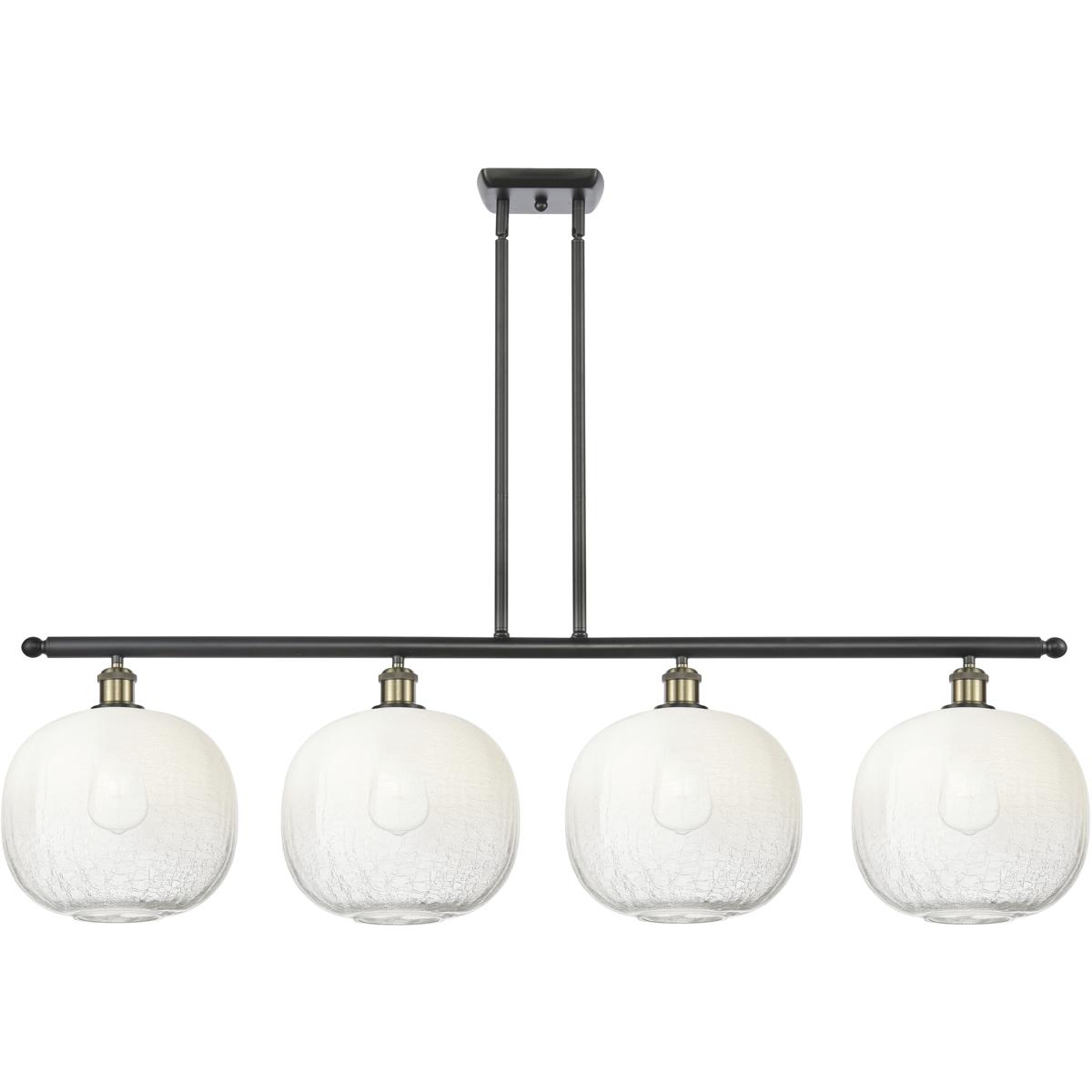 Innovations Lighting 516-4I-BAB-G481-10OP Ballston Brookhaven Sphere Island Light Ceiling Light in Black Antique Brass, Opal Glass