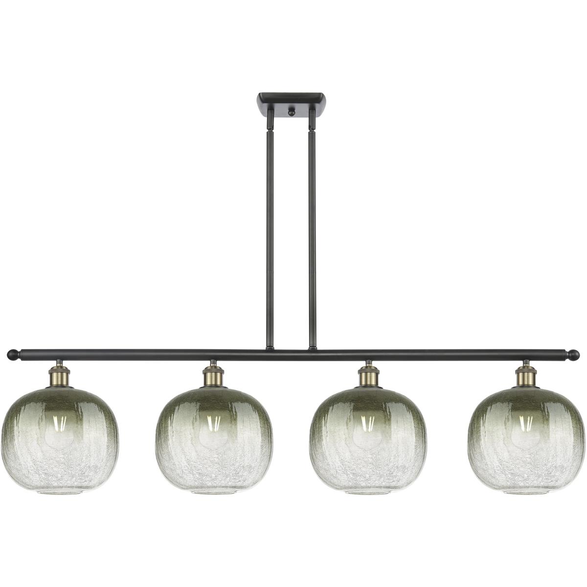 Innovations Lighting 516-4I-BAB-G481-10SL Ballston Brookhaven Sphere Island Light Ceiling Light in Black Antique Brass, Slate Glass
