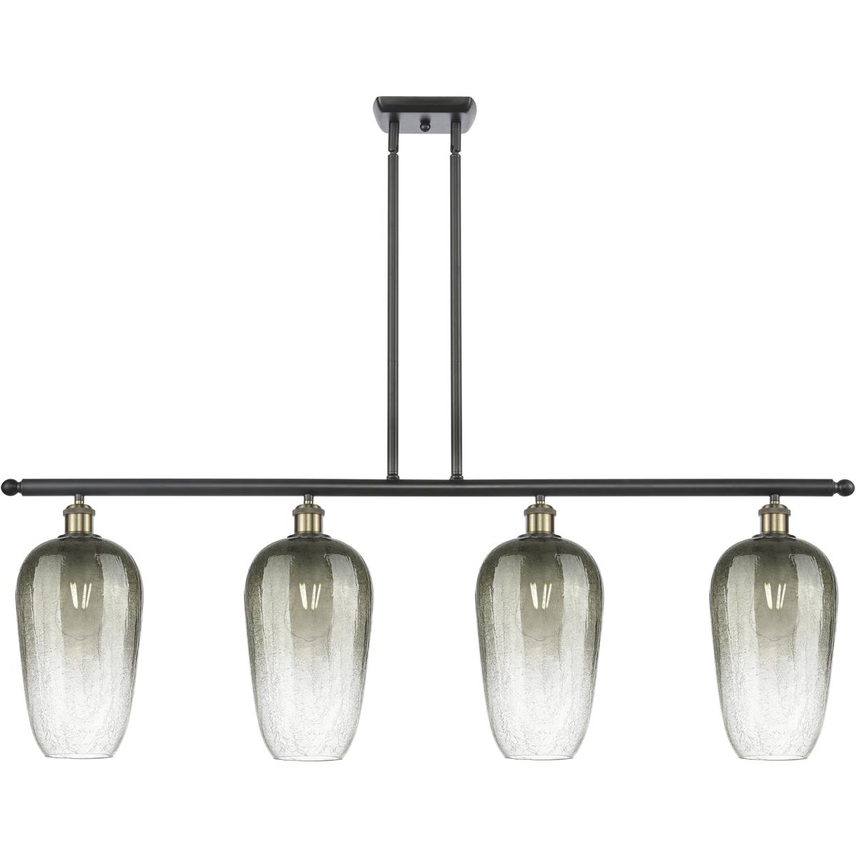 Innovations Lighting 516-4I-BAB-G484-7SL Ballston Brookhaven Flute Island Light Ceiling Light in Black Antique Brass, Slate Glass